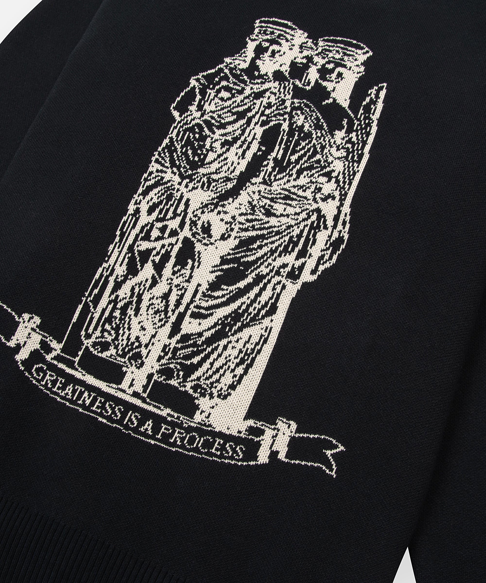 PAPER PLANES BIRDSEYE STATUE CREWNECK SWEATER -BLACK-300277