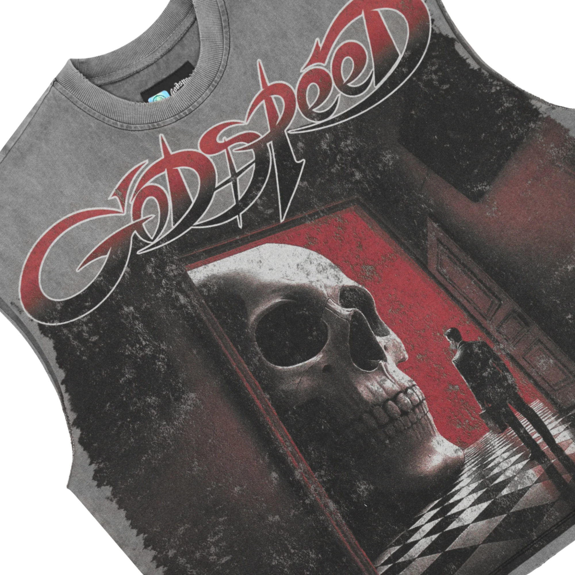 Godspeed Fate's Doorstep Sleeveless T-Shirt-Grey Wash - Fate-S-Doorstep-Sleeveless-T-shirt
