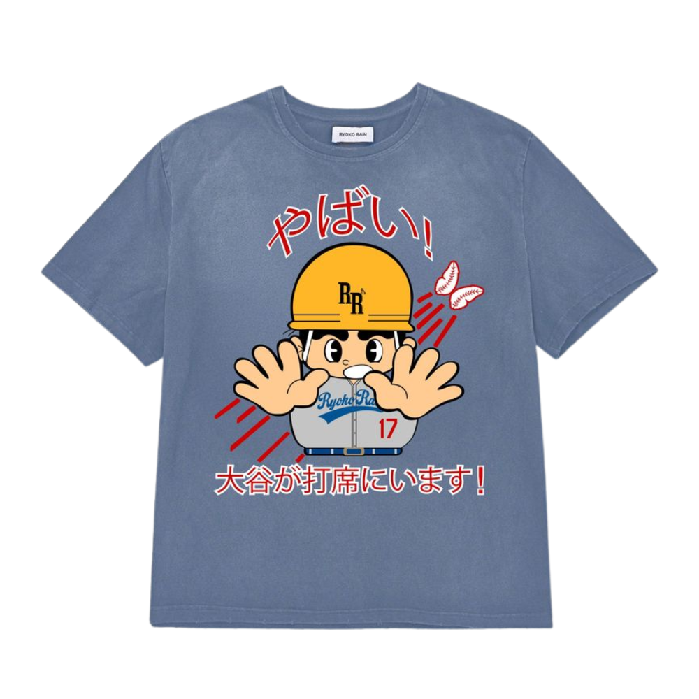 Ryoko Rain Caution Home Run Tee-Blue - TSH-BLU