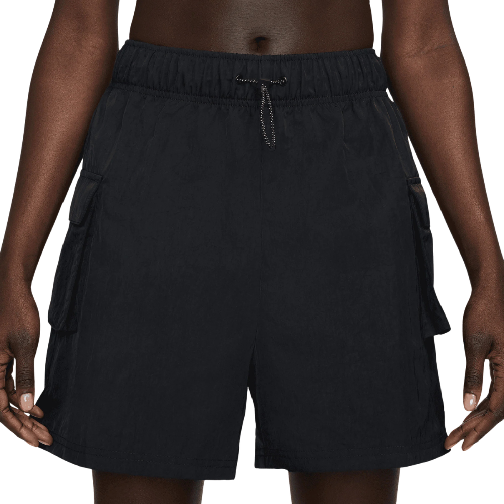 Women's Nike Sportswear Essential Woven High-Rise Shorts-Black-DM6247-010