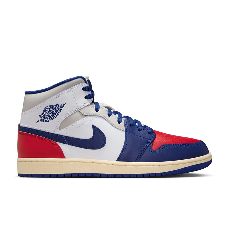 Men's Air Jordan 1 Mid 'White/Deep Royal Blue' - DQ8426-102