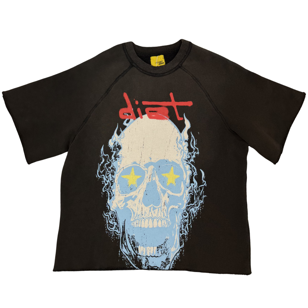 Diet Starts Monday Skull Half Sleeve T-Shirt - Vintage Black - DSM-S26-007