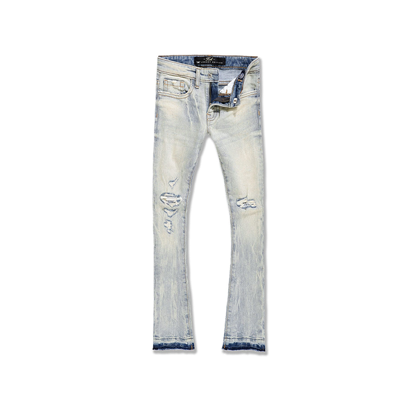 Boys Jordan Craig Attitude Stacked Denim -Ice Lager -JTF1214B