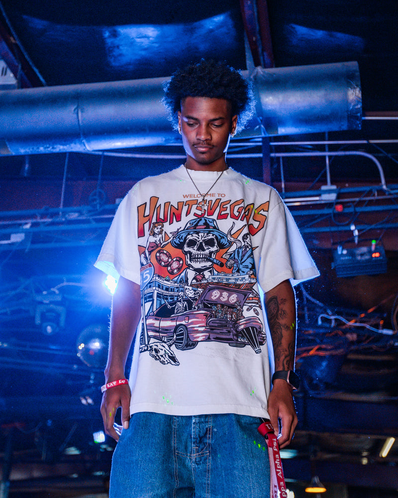 LEE BARON 'HUNTSVEGAS' 3.0 TEE-WHITE