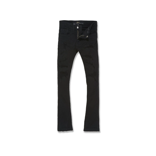 Boys Jordan Craig Stacked Tribeca Twill Pants -Black-JTF990RB