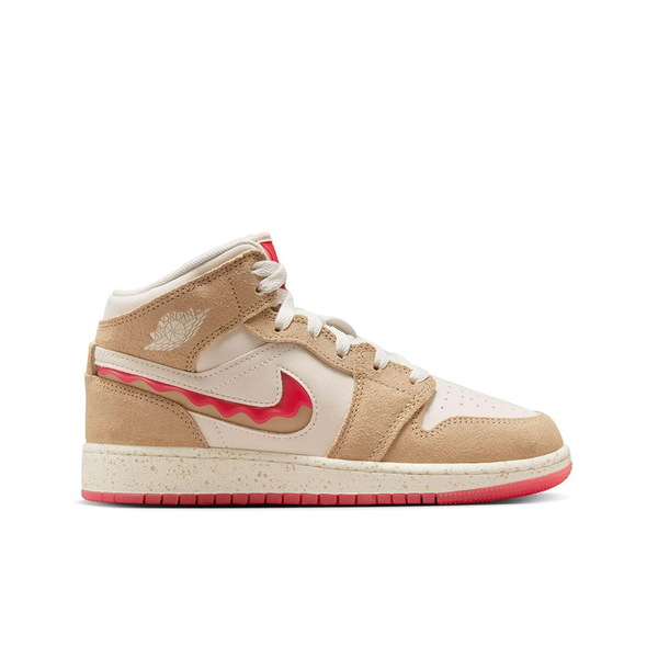 Air Jordan 1 Mid SE -Desert/fusion Red-pale Ivory-HJ5958-206 (GS)