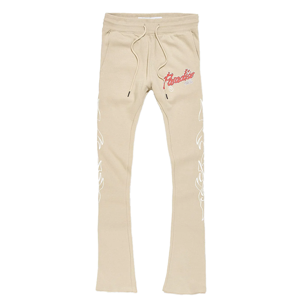 Jordan Craig Paradise Tour Stacked Sweatpants-Sand-8241L