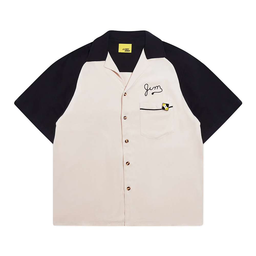 Diet Starts Monday Jim Button Up Shirt-Beige/Black-DSM-PS25-011