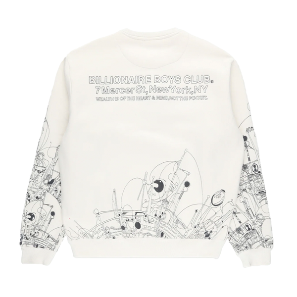 Billionaire Boys Club BB Efigy Sweatshirt-Whisper White-851-1309