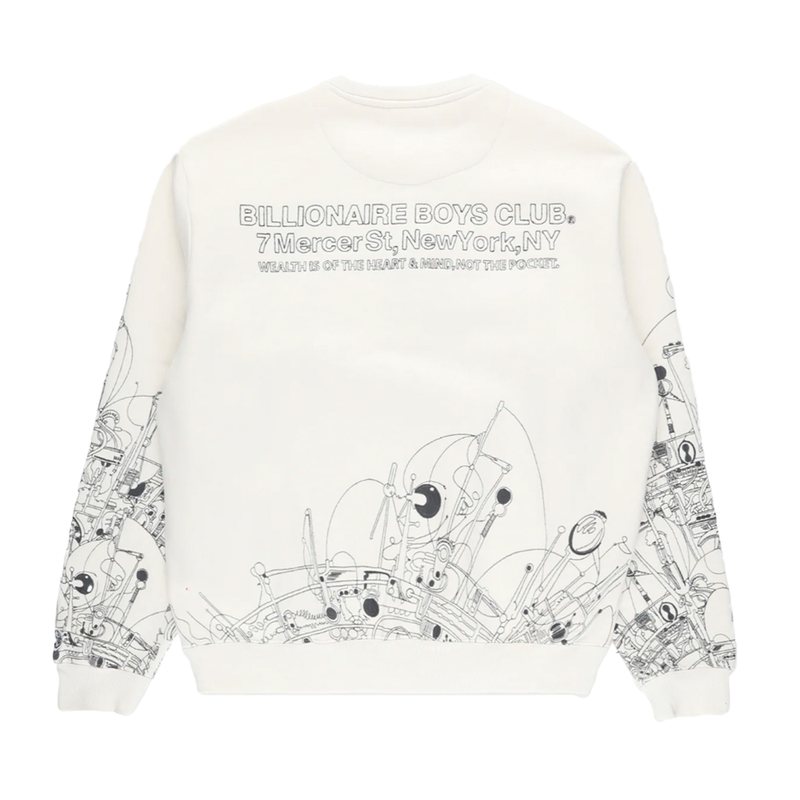 Billionaire Boys Club BB Efigy Sweatshirt-Whisper White-851-1309