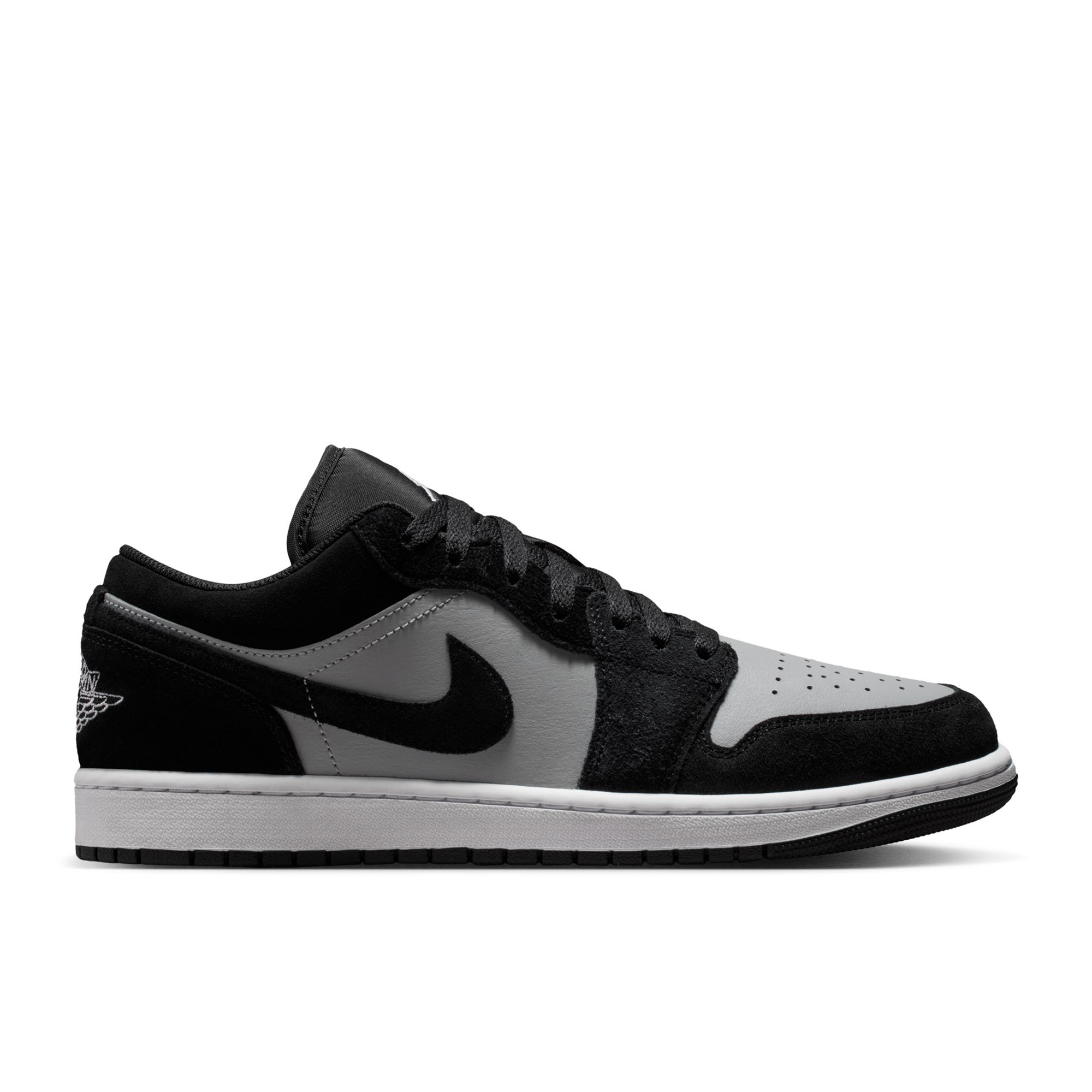 Men's Air Jordan 1 Low 'Black/Light Smoke Grey' - 553558-048