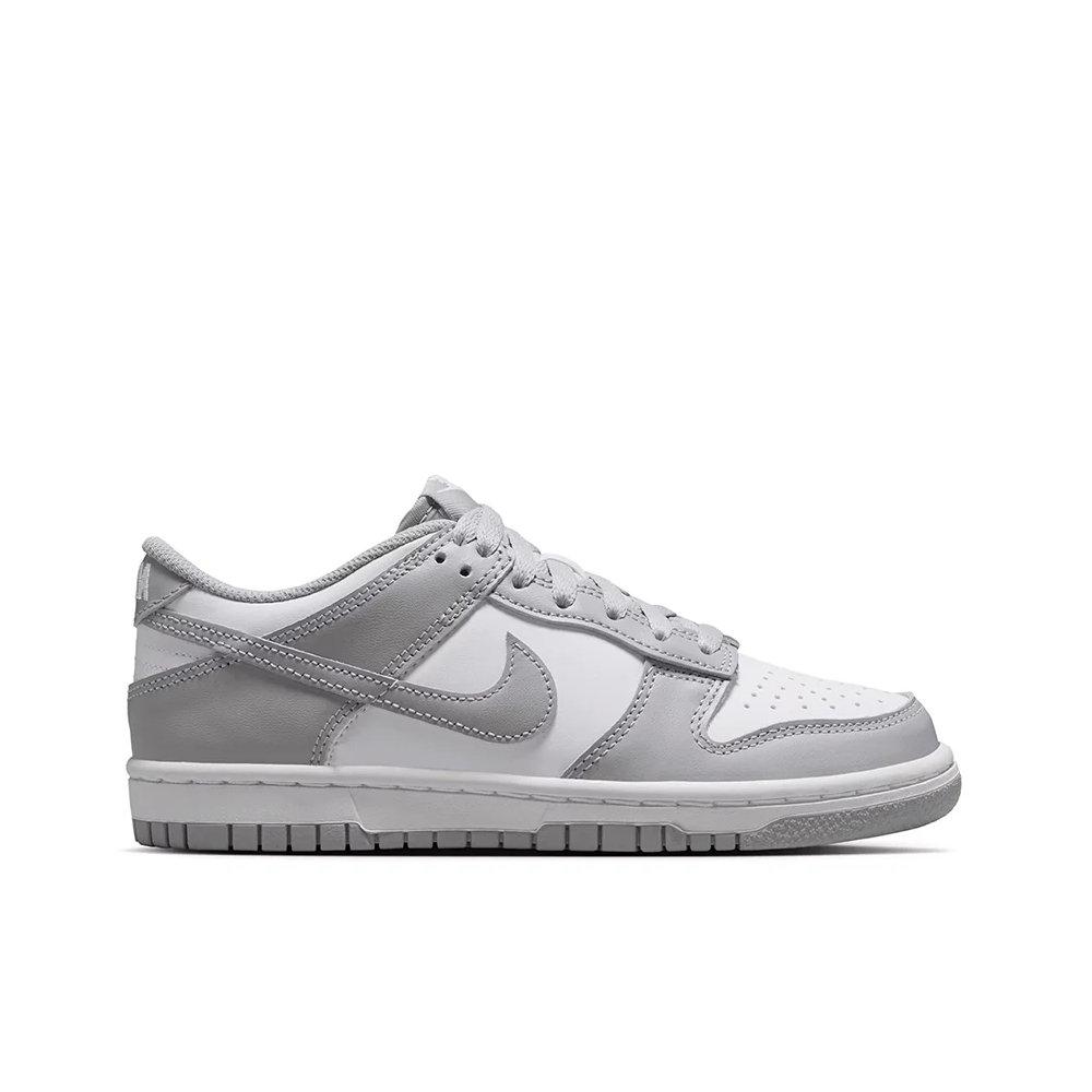 Grade School Nike Dunk Low 'White/Smoke Grey' - FB9109-123