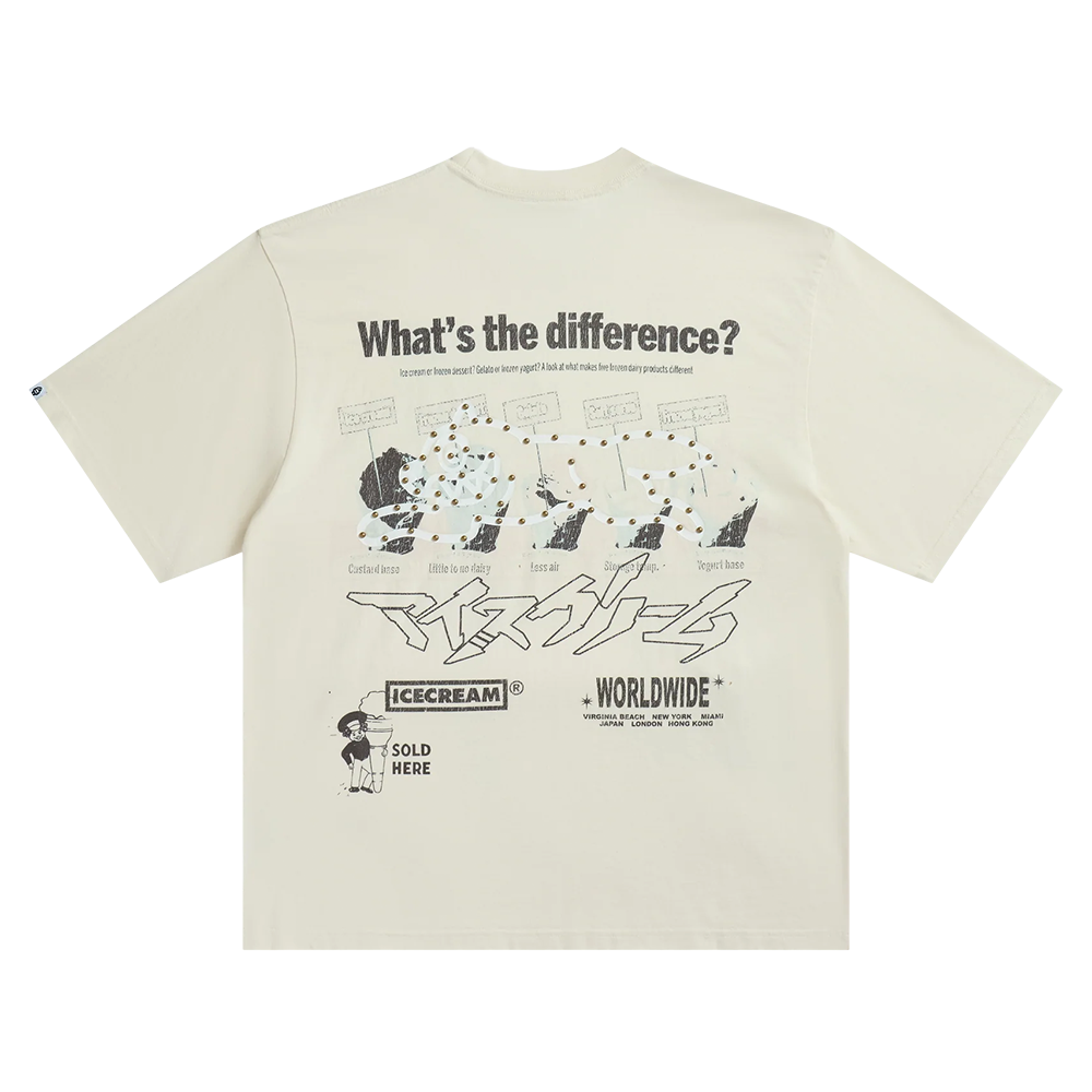 Ice Cream The Hill SS Knit (Oversize)-White - 461-1311