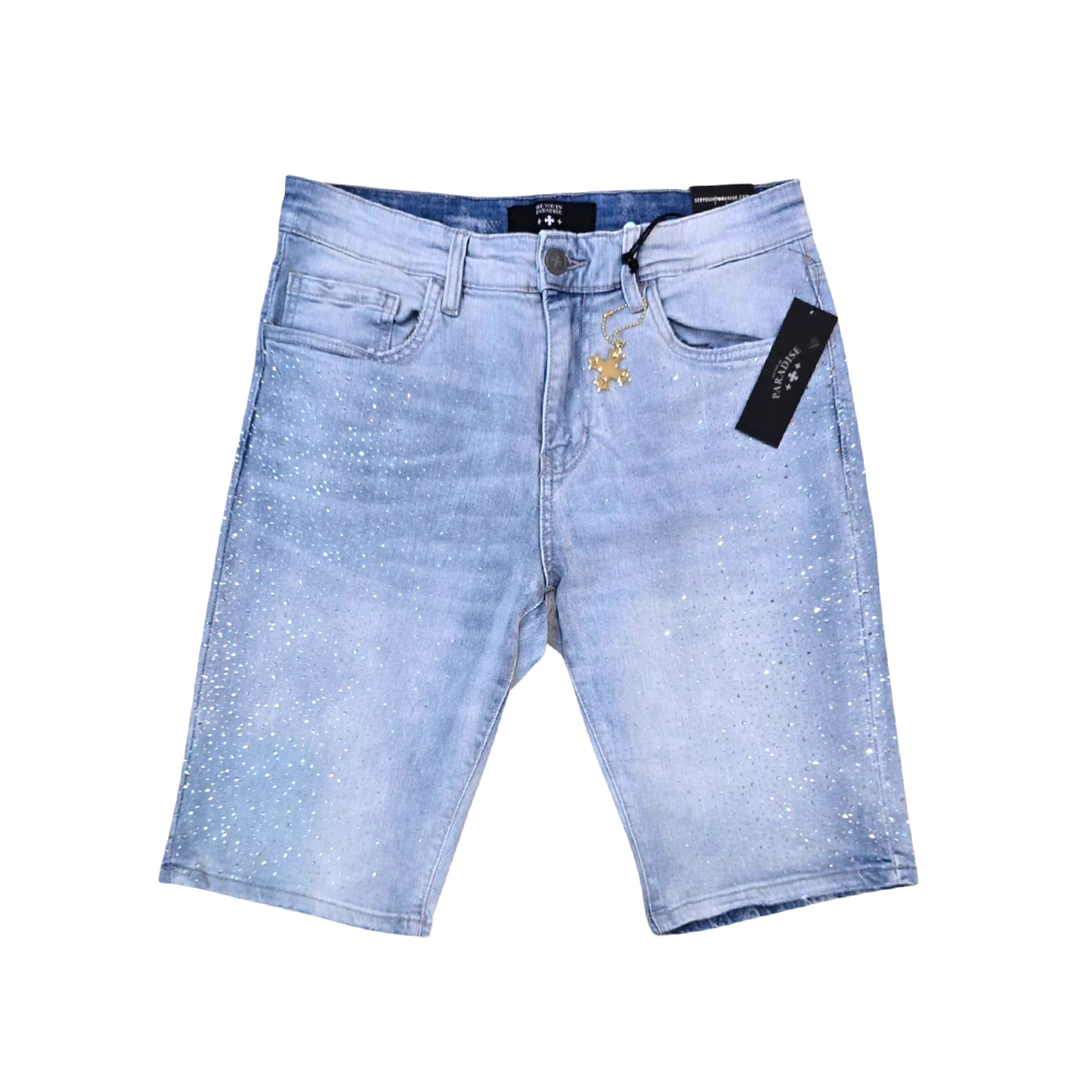 Jordan Craig Crystal Shorts-Ice Blue-J3223S