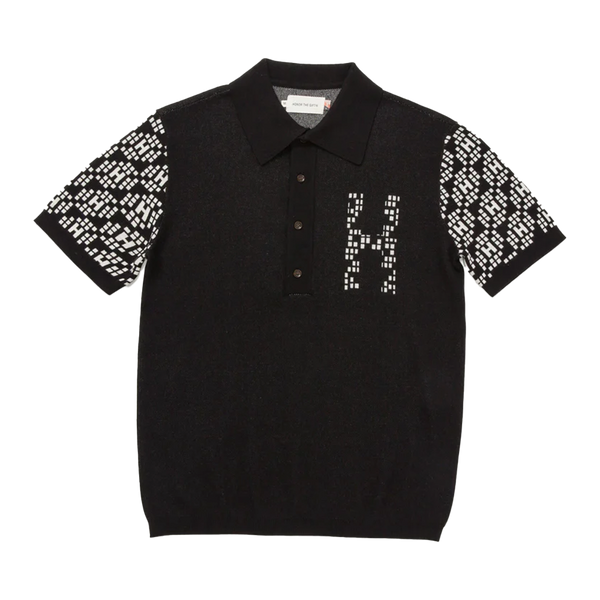 Honor The Gift Knit H Pattern Polo-Black-HTG240148
