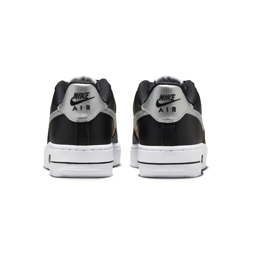 Grade School Nike Air Force 1 'Black/Metallic Silver' - HV0937-010