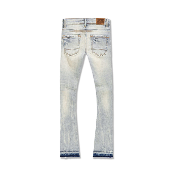 Kids Jordan Craig Attitude Stacked Denim -Ice Lager -JTF1214K