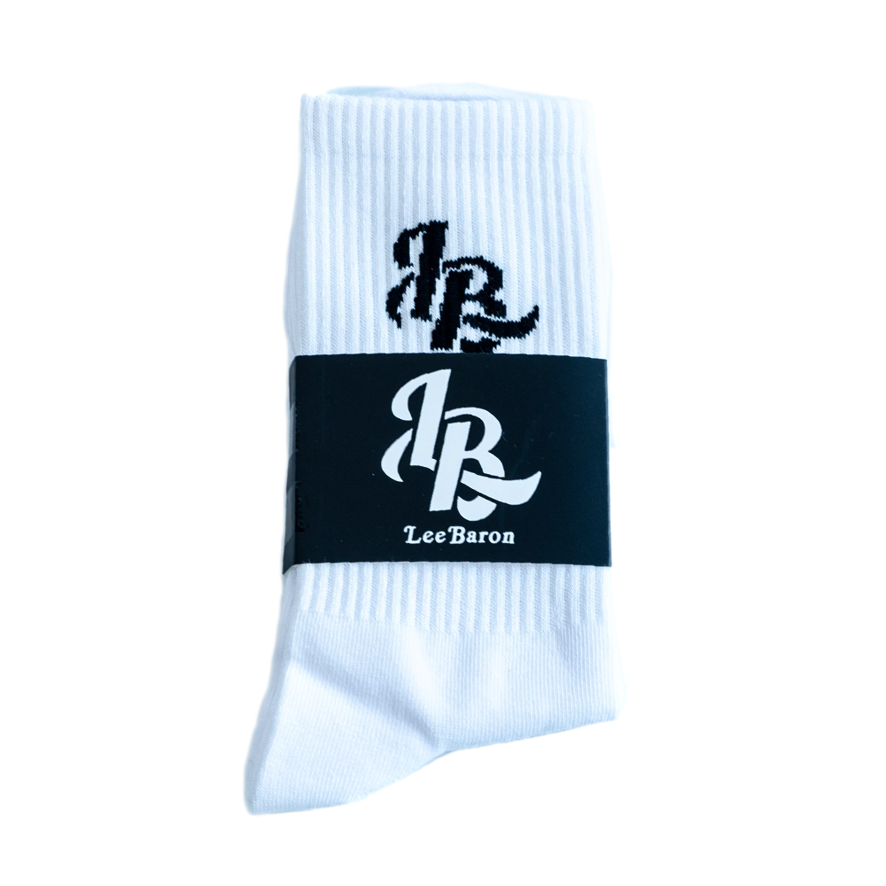 Lee Baron Core 'LB' Logo Socks - White/Black
