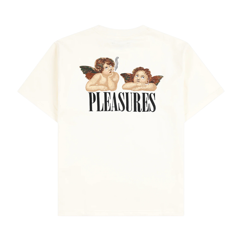 Pleasures Dynamic Short Sleeve Crewneck-ECRU-P25F046