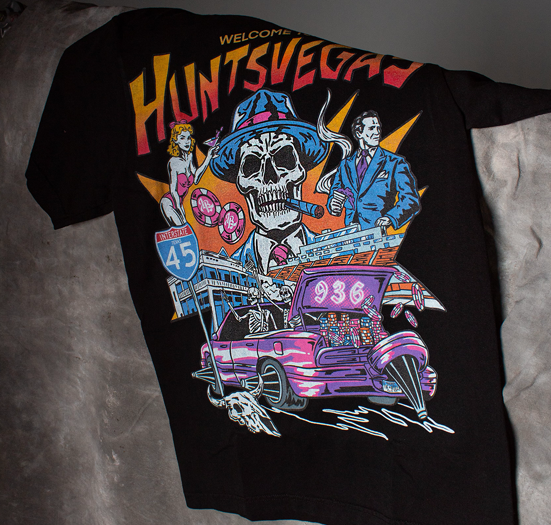 LEE BARON 'HUNTSVEGAS' 3.0 TEE-BLACK