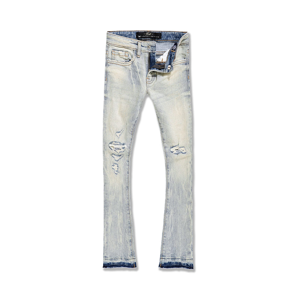 Kids Jordan Craig Attitude Stacked Denim -Ice Lager -JTF1214K