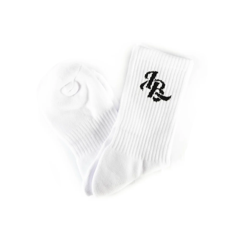 Lee Baron Core 'LB' Logo Socks - White/Black
