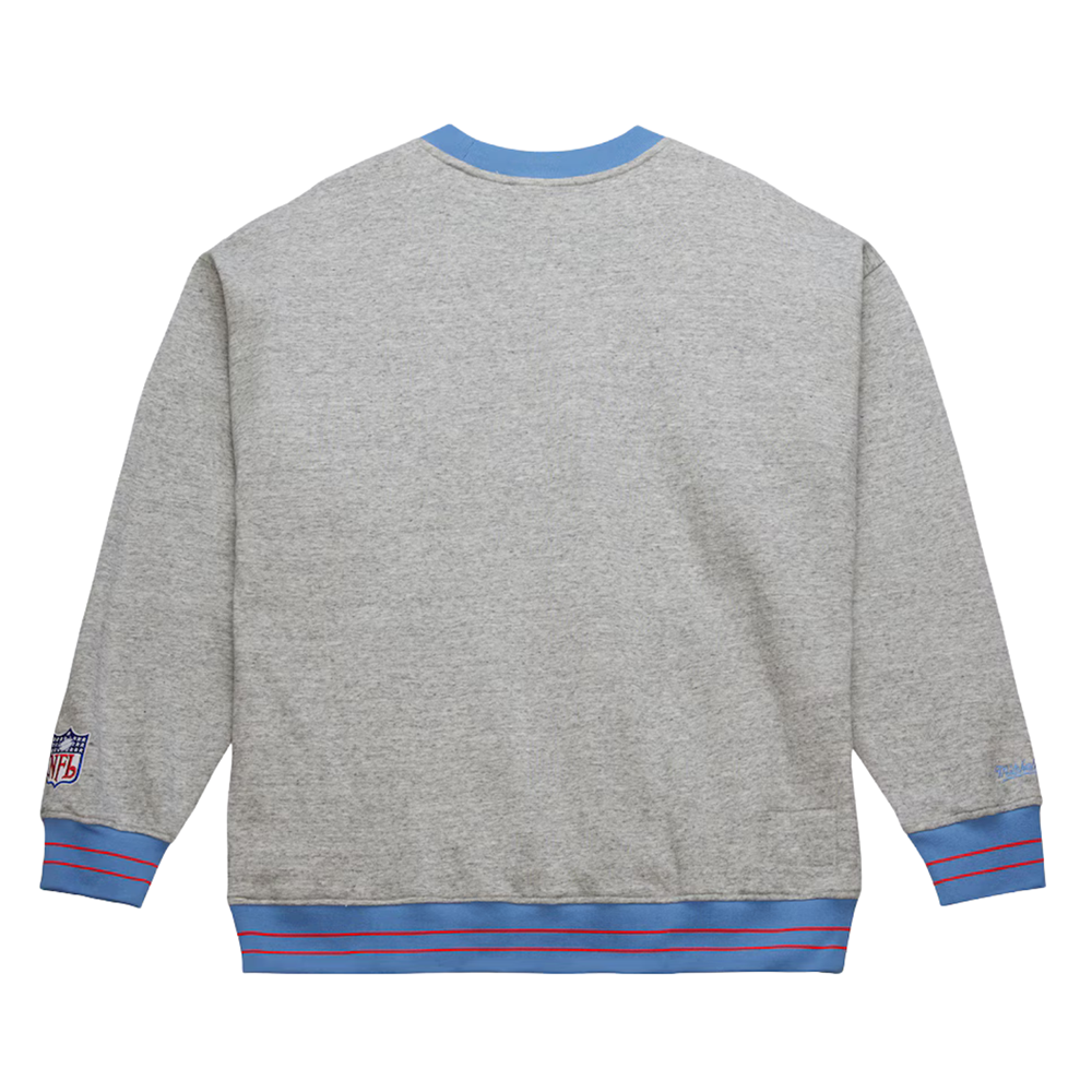 Mitchell & Ness Houston Oilers Full Field Satin Fleece Crew Vintage Logo-Grey/Blue-FC8089