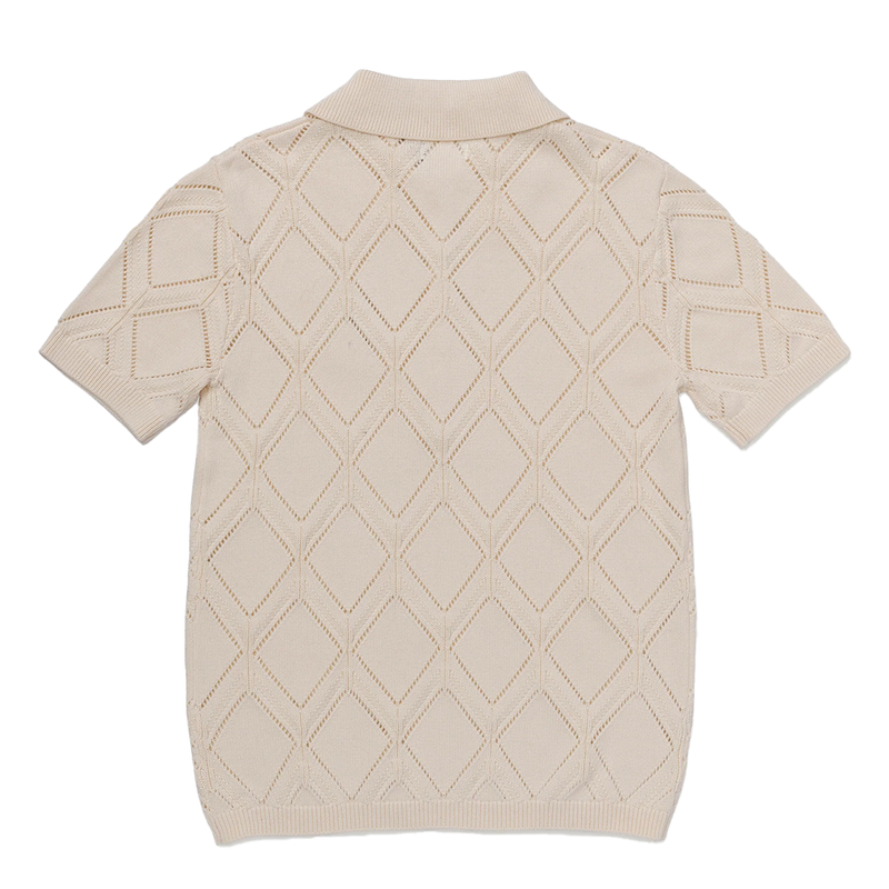 Honor The Gift Diamond Knit Polo-Cream-HTG240332