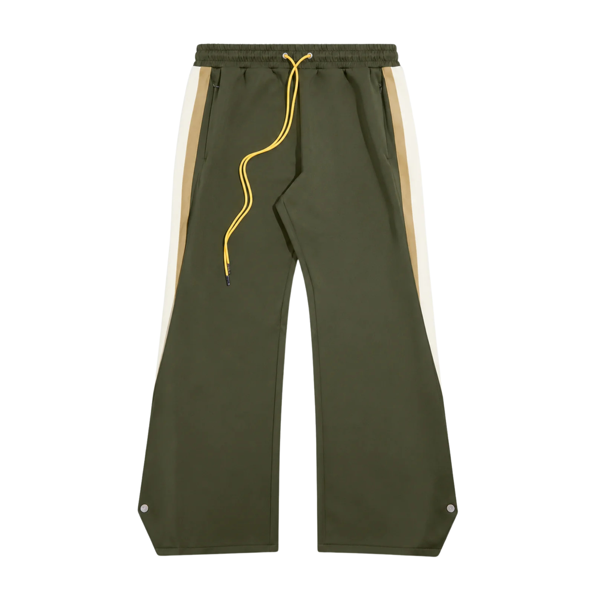 Diet Starts Monday Striped Snap Pants - Olive - DSM-FW26-038