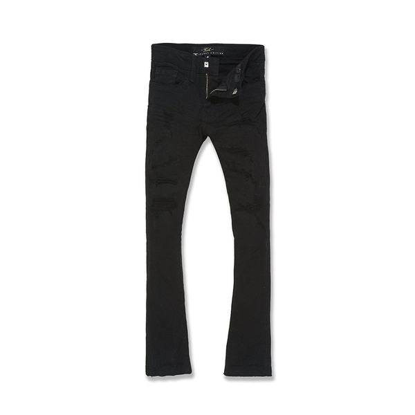 Kids Jordan Craig Stacked Tribeca Twill Pants -Black-JTF990RK