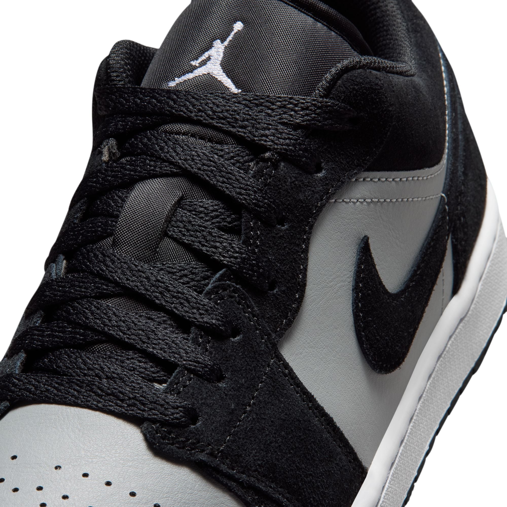 Men's Air Jordan 1 Low 'Black/Light Smoke Grey' - 553558-048
