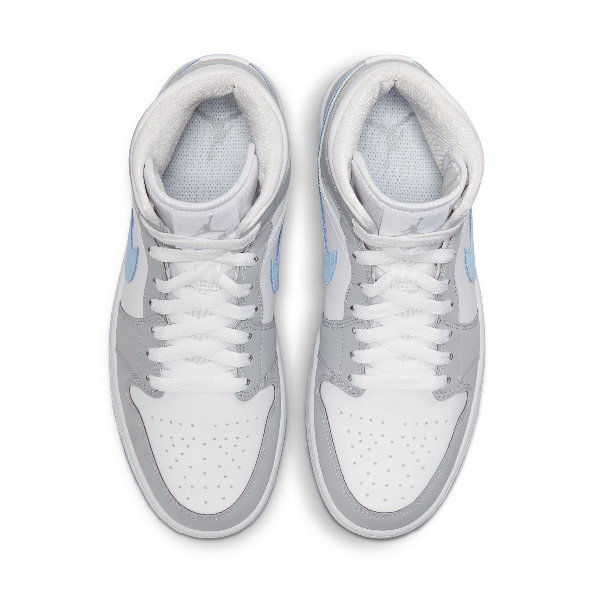 Women's Air Jordan 1 Mid 'White/Wolf Grey' - BQ6472-105