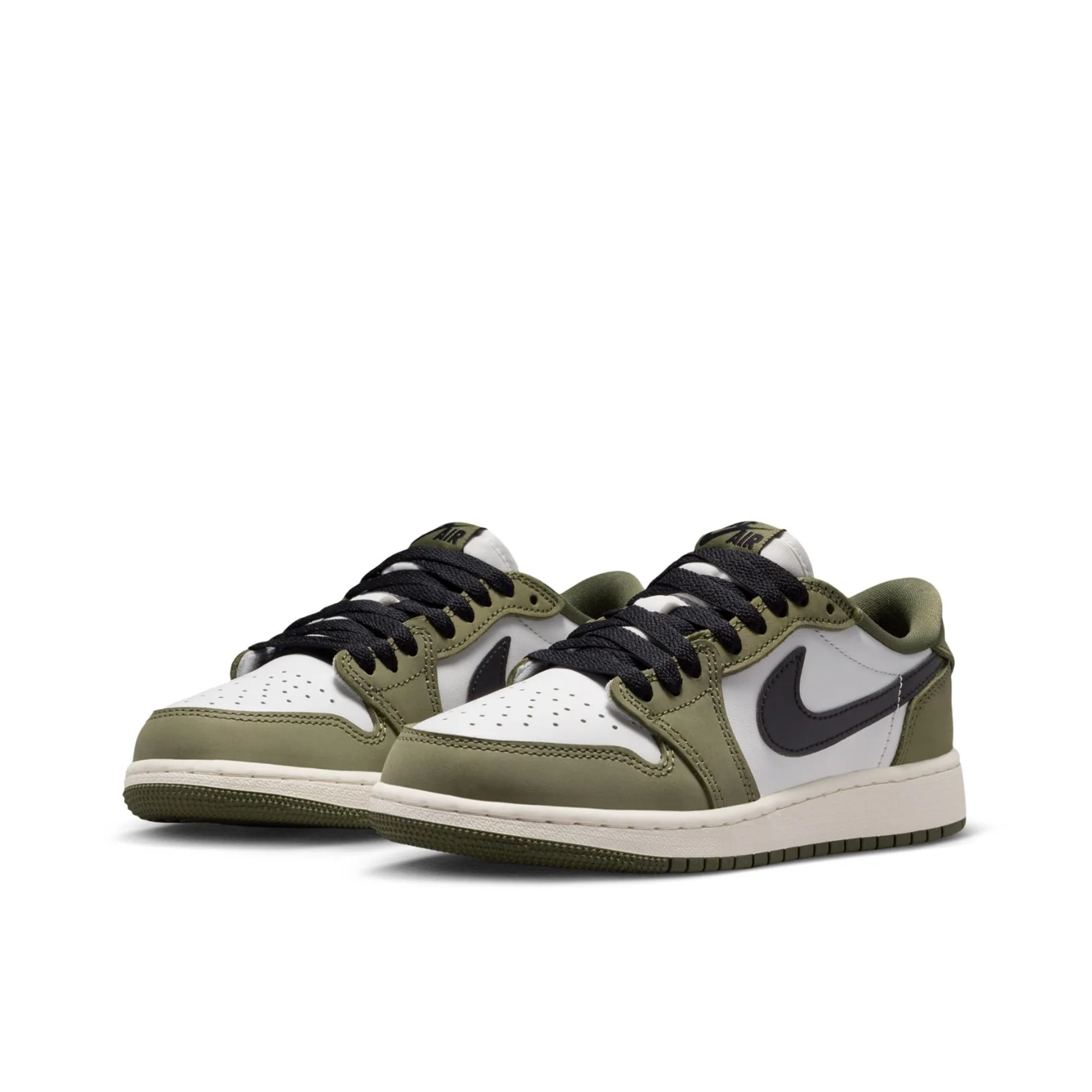Grade School Air Jordan 1 Retro Low OG 'Medium Olive' - HQ6999-200