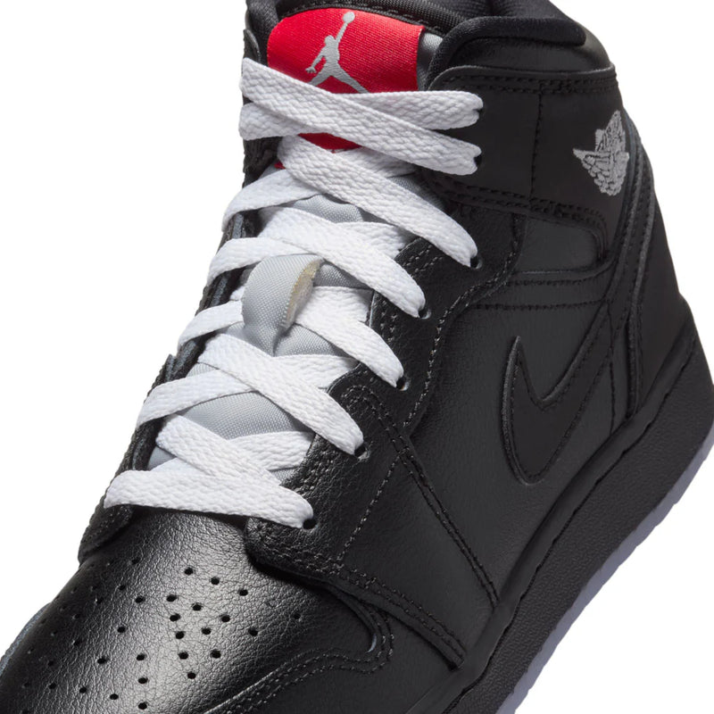 Air Jordan 1 Mid -Black/black-white-wolf Grey -HV5180-010 (GS)