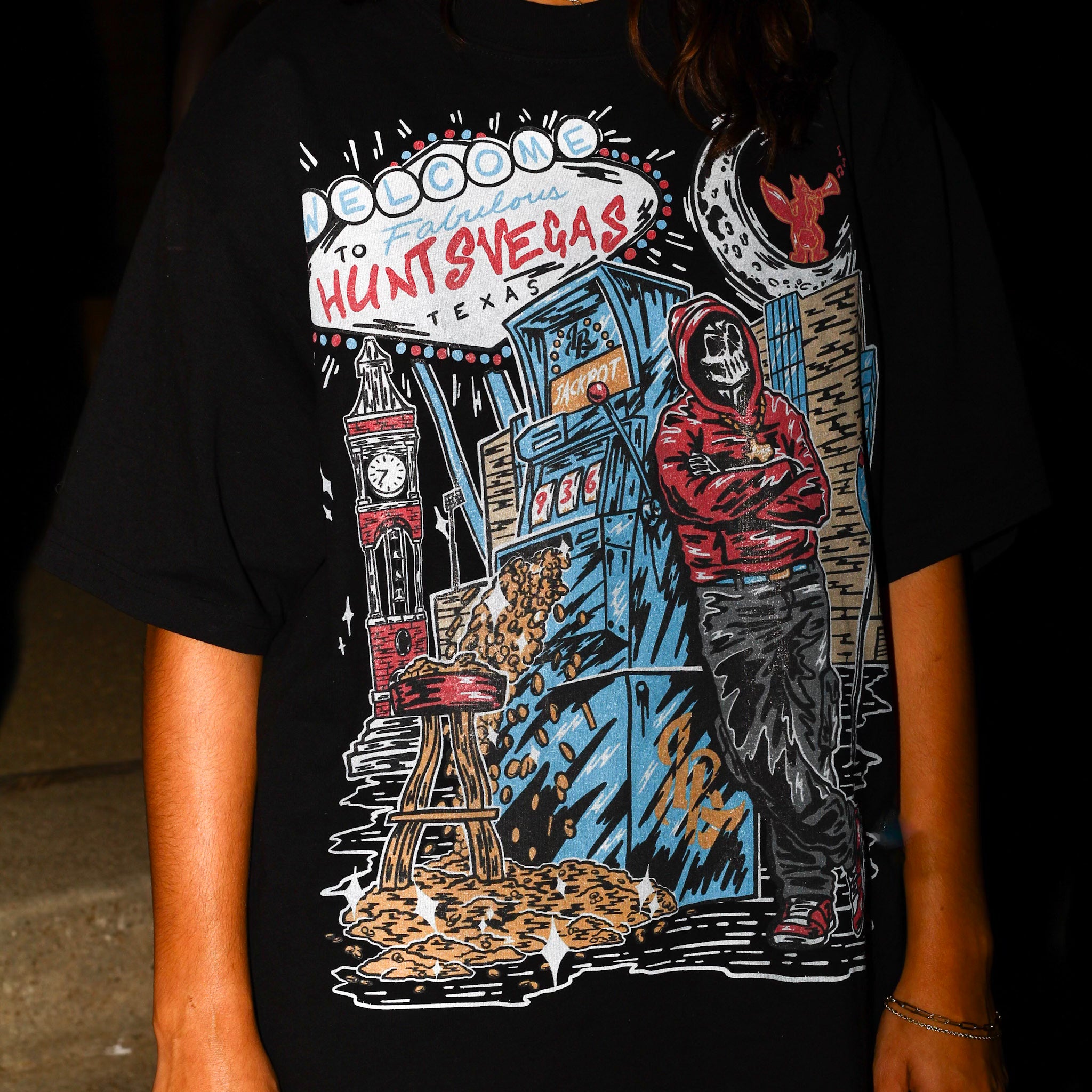 LEE BARON 'HUNTSVEGAS' 2.0 TEE-BLACK