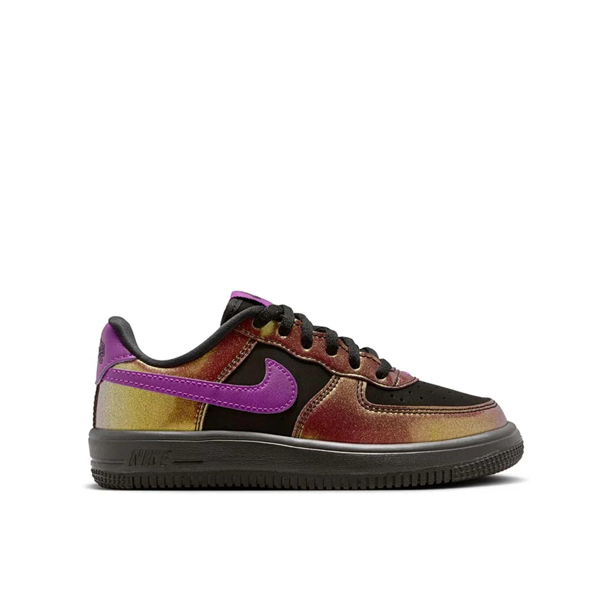 Preschool Nike Air Force 1 Low Lace 'Gold Black Berry' - IQ2734-001