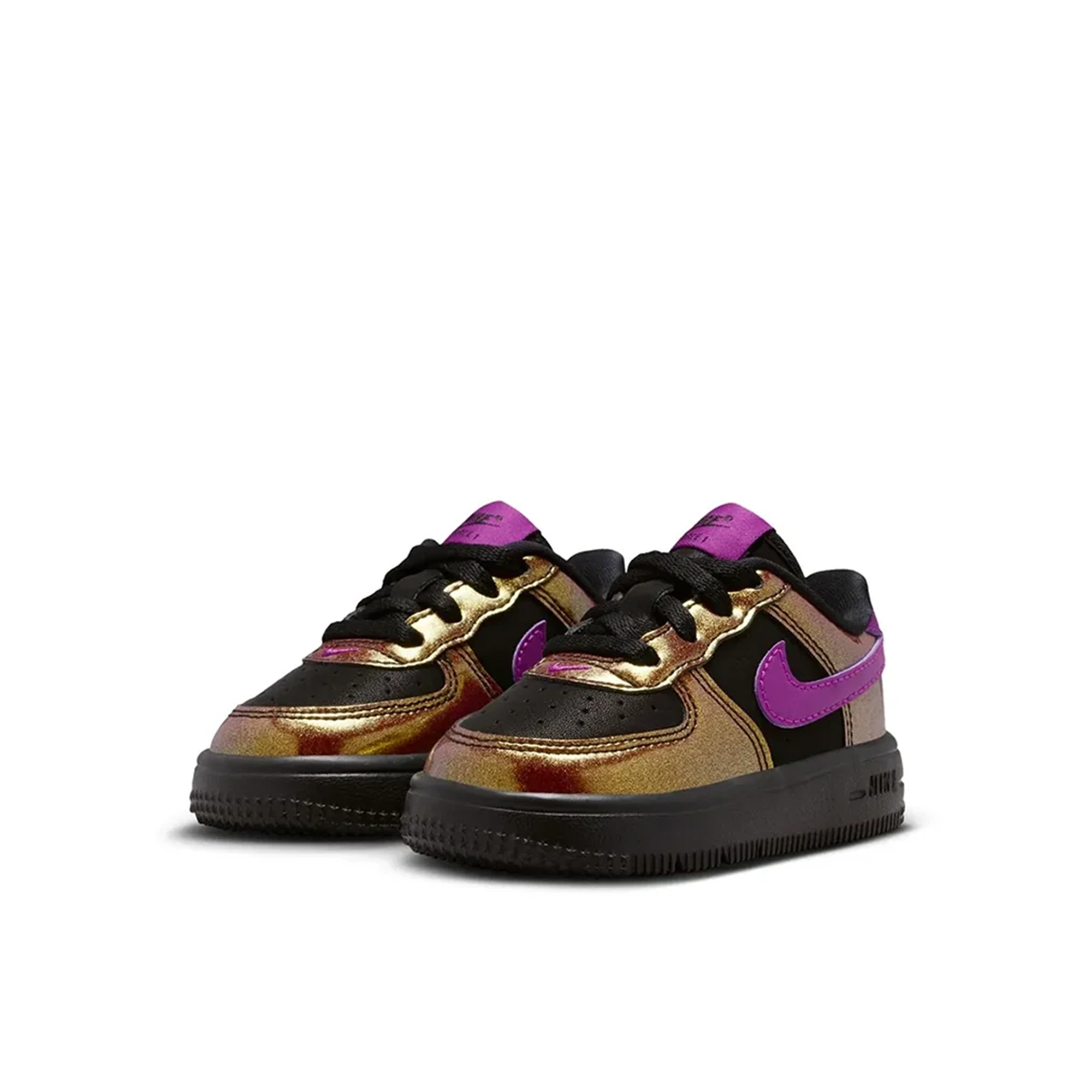Toddler Nike Air Force 1 Low Lace 'Gold Black Berry' - IQ2739-001
