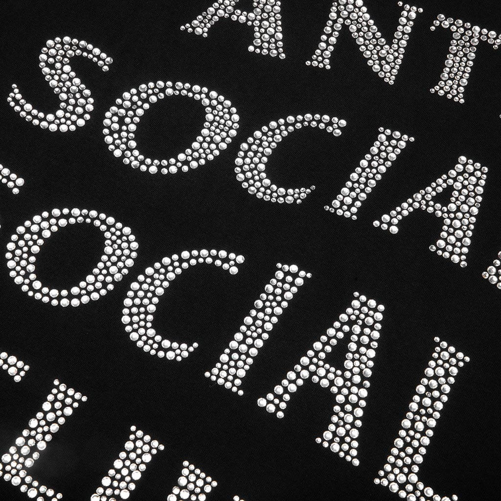 Anti Social Social Club Rhinestone Tee-Black - ASSCFW26SS11