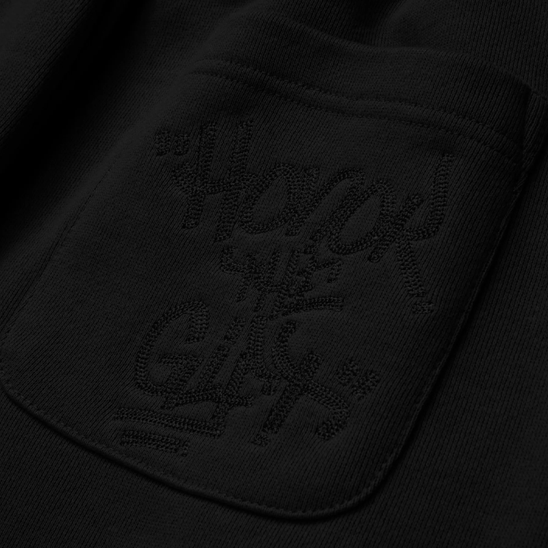 HONOR THE GIFT SCRIPT EMBROIDERED SWEATS-BLACK-HTG230316