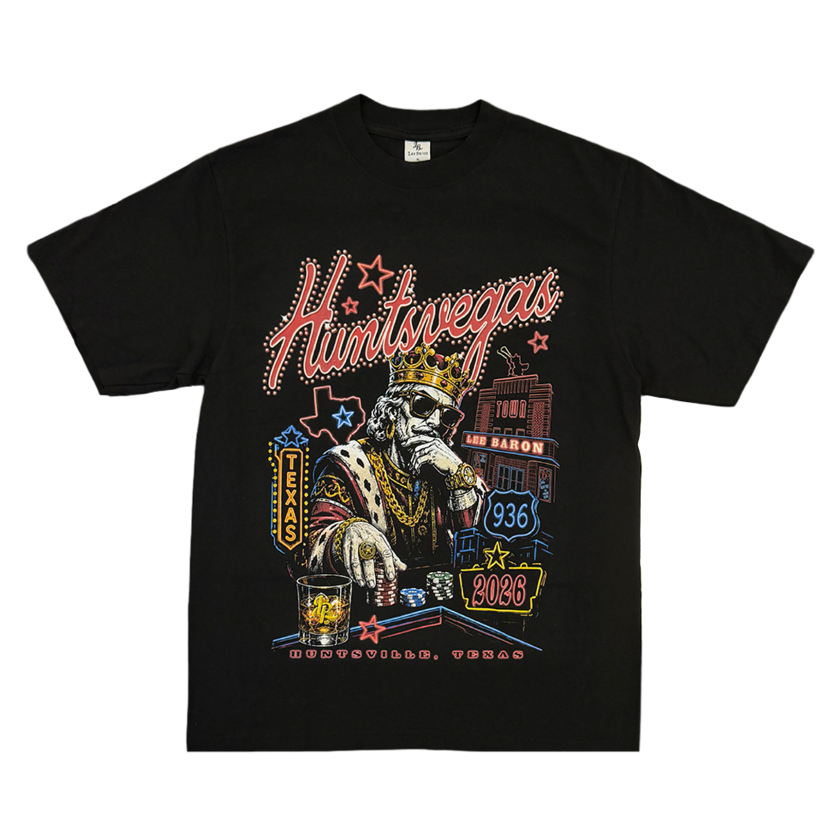 Lee Baron 'HUNTSVEGAS' 5.0 T-Shirt - Black