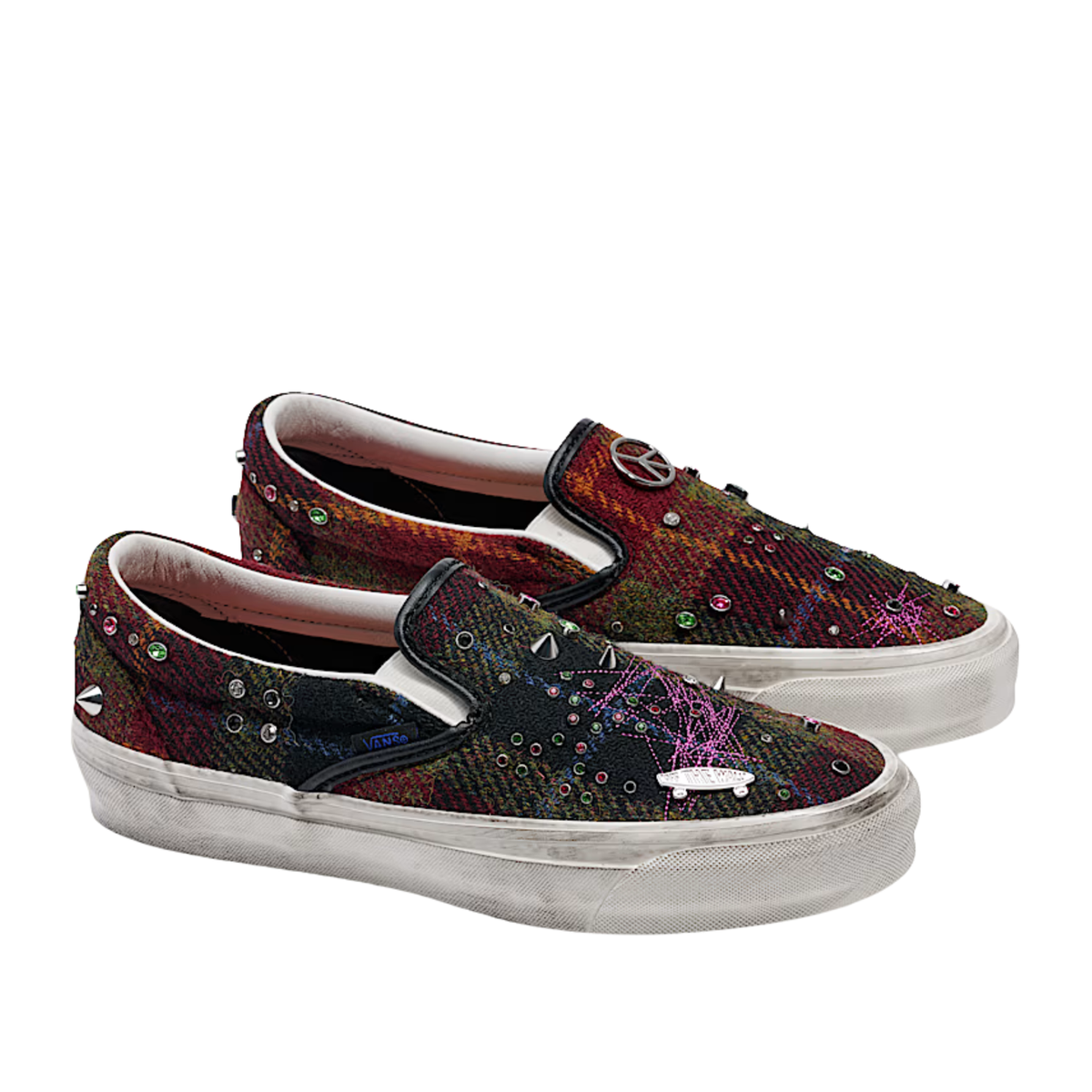 Men's Vans LX Classic Slip-On 98 Harris Tweed 'RED/M' - VN000E96BJN1