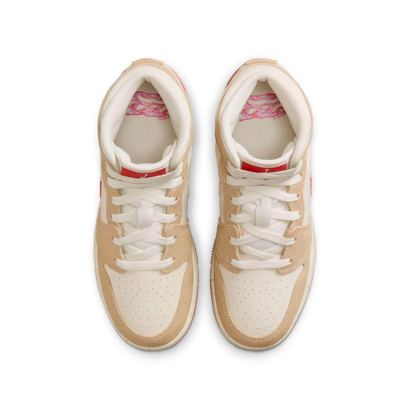 Air Jordan 1 Mid SE -Desert/fusion Red-pale Ivory-HJ5958-206 (GS)