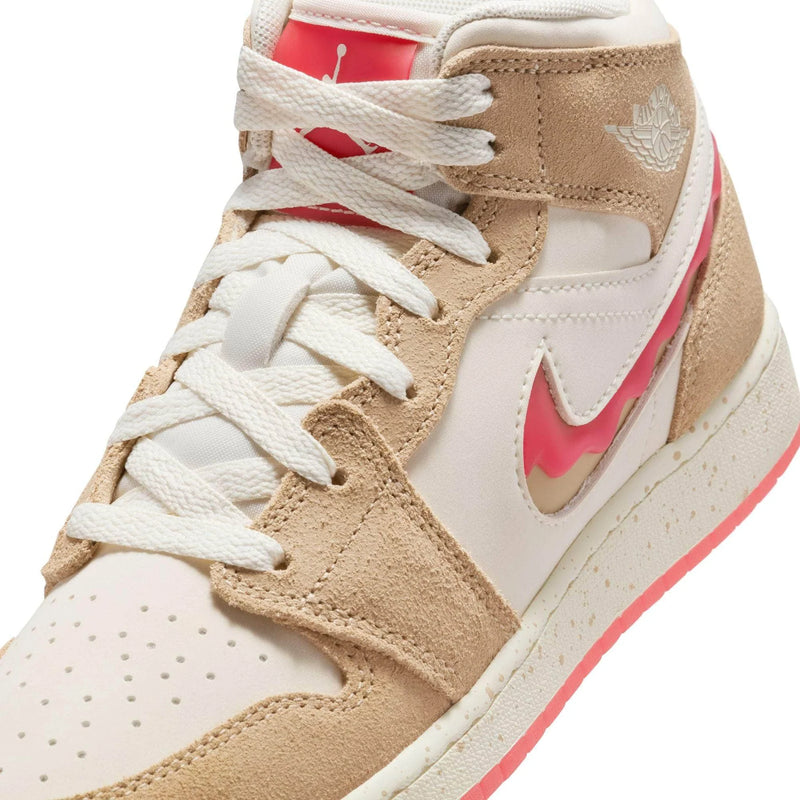 Air Jordan 1 Mid SE -Desert/fusion Red-pale Ivory-HJ5958-206 (GS)