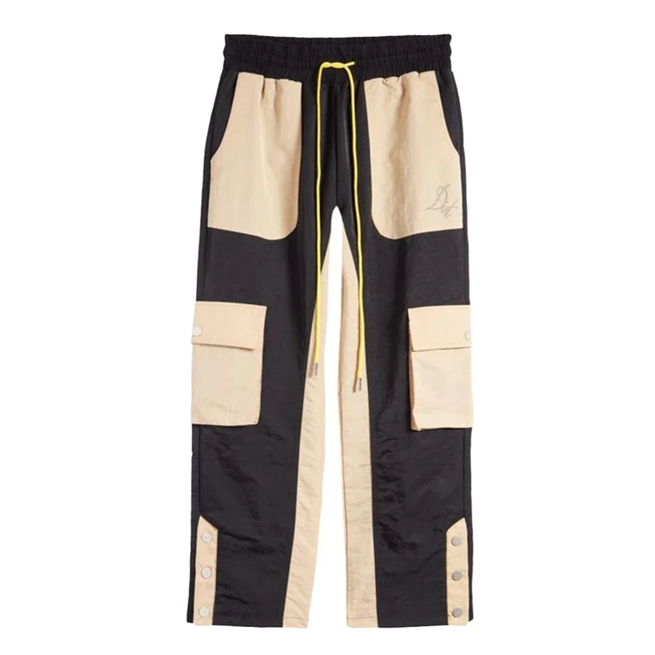 DIET STARTS MONDAY Nylon Cargo Pants - BLK/TAN -DSM-HOL23-018
