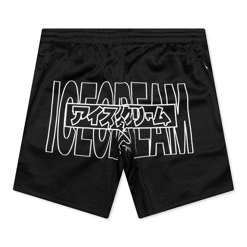 Ice Cream Katakana Shorts (3M Reflect)-Black-441-4106