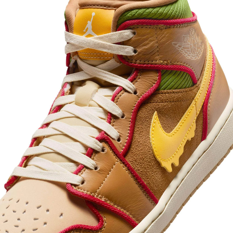 Men's Air Jordan 1 Mid SE -Flax/university Gold-sesame-coconut Milk-IB7403-224