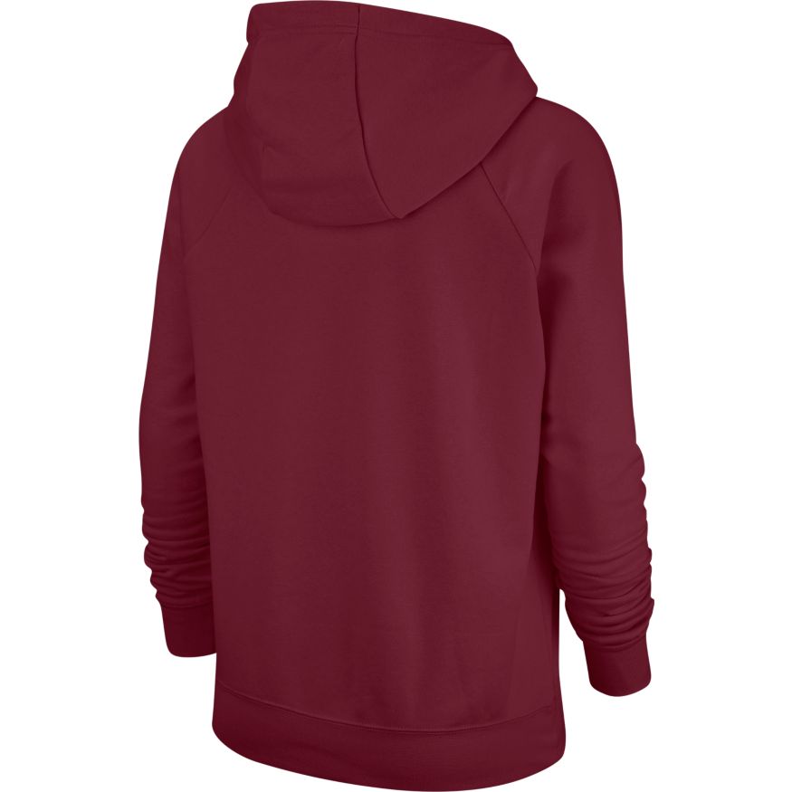 WMNS NIKE SPORTSWEAR ESSENTIAL FLEECE PULLOVER HOODIE-MAROON-BV4124-638