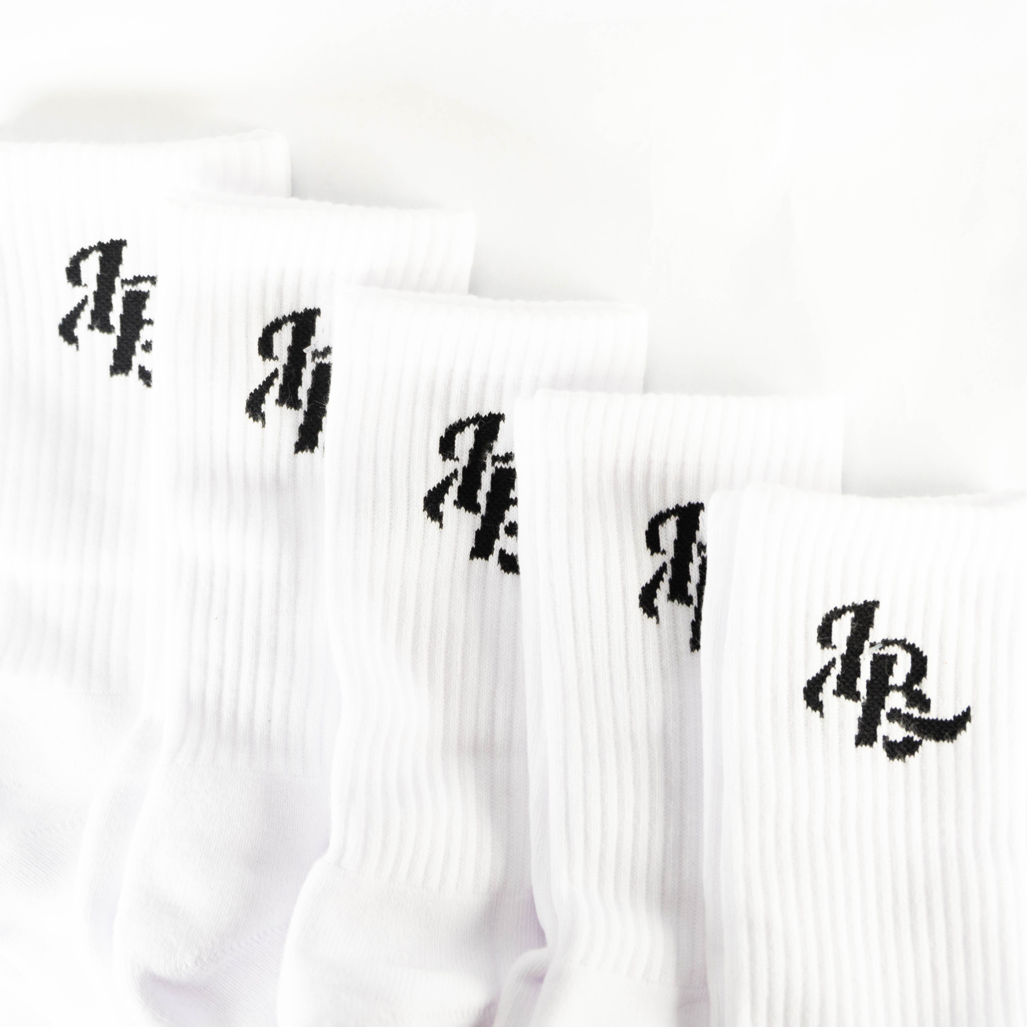 Lee Baron Core 'LB' Logo Socks - White/Black